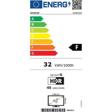 Τηλεόραση HITACHI TV 32" E-Smart HD 32HE2301